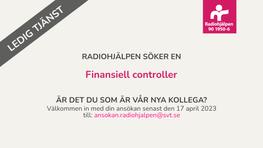 Radiohjälpen söker finansiell controller