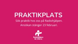 Sök praktik hos Radiohjälpen